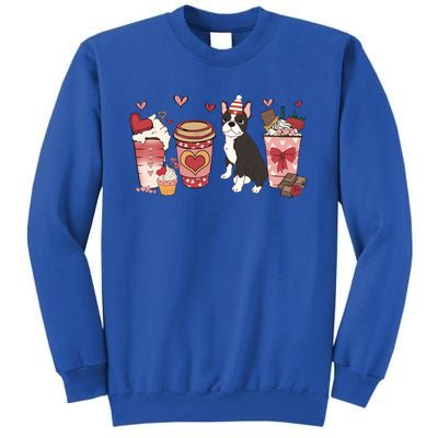 Boston Terrier Valentines Day Dog Mom Coffee Lovers Gift Sweatshirt