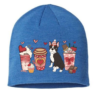 Boston Terrier Valentines Day Dog Mom Coffee Lovers Gift Sustainable Beanie