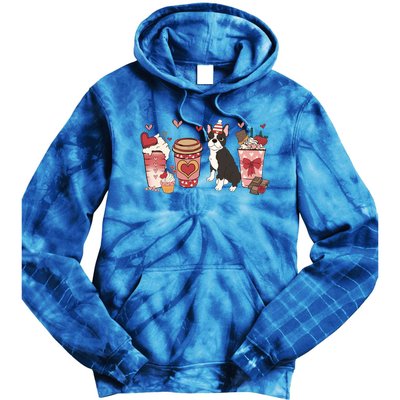 Boston Terrier Valentines Day Dog Mom Coffee Lovers Gift Tie Dye Hoodie