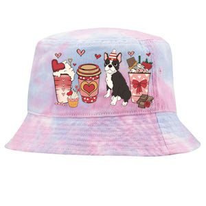 Boston Terrier Valentines Day Dog Mom Coffee Lovers Gift Tie-Dyed Bucket Hat