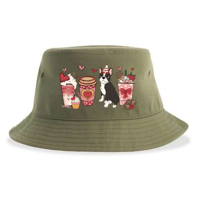 Boston Terrier Valentines Day Dog Mom Coffee Lovers Gift Sustainable Bucket Hat