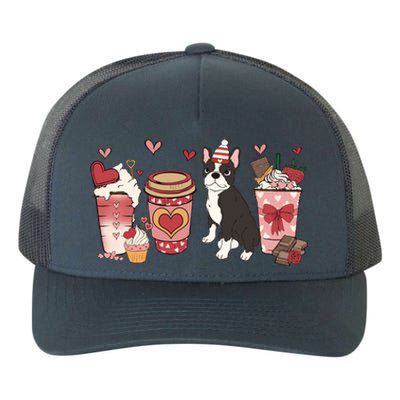 Boston Terrier Valentines Day Dog Mom Coffee Lovers Gift Yupoong Adult 5-Panel Trucker Hat