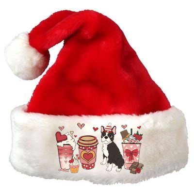 Boston Terrier Valentines Day Dog Mom Coffee Lovers Gift Premium Christmas Santa Hat