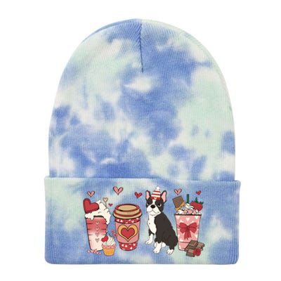 Boston Terrier Valentines Day Dog Mom Coffee Lovers Gift Tie Dye 12in Knit Beanie