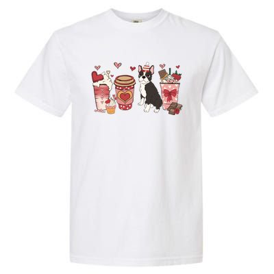 Boston Terrier Valentines Day Dog Mom Coffee Lovers Gift Garment-Dyed Heavyweight T-Shirt