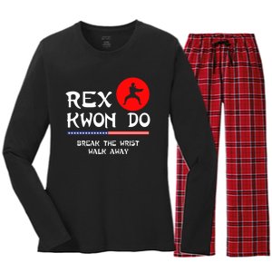 Break The Wrist Walk Away Rex Kwon Do Women's Long Sleeve Flannel Pajama Set 