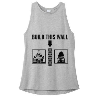 Build This Wall Separation of Church And State USA Ladies PosiCharge Tri-Blend Wicking Tank