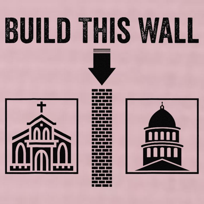 Build This Wall Separation of Church And State USA 25L Jumbo Tote
