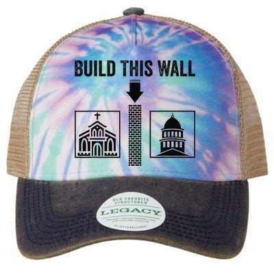 Build This Wall Separation of Church And State USA Legacy Tie Dye Trucker Hat