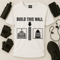 Build This Wall Separation of Church And State USA Cooling Performance Crew T-Shirt