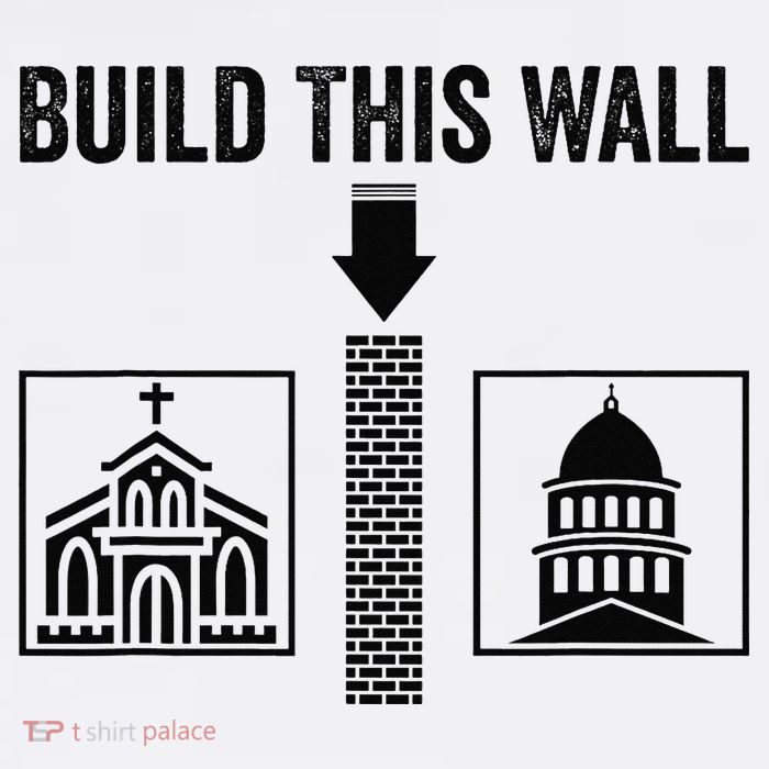 Build This Wall Separation of Church And State USA 11oz C Handle Ceramic Mug