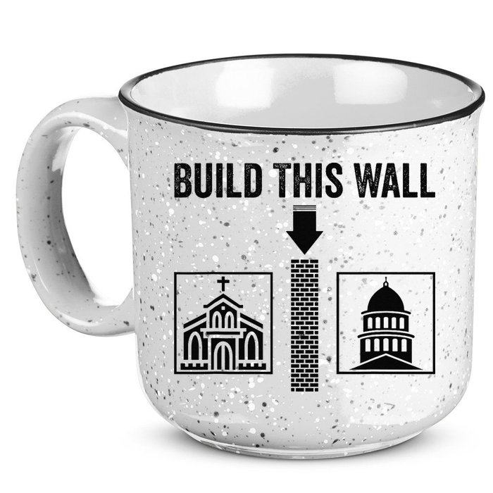 Build This Wall Separation of Church And State USA 15oz Campfire Ceramic Mug
