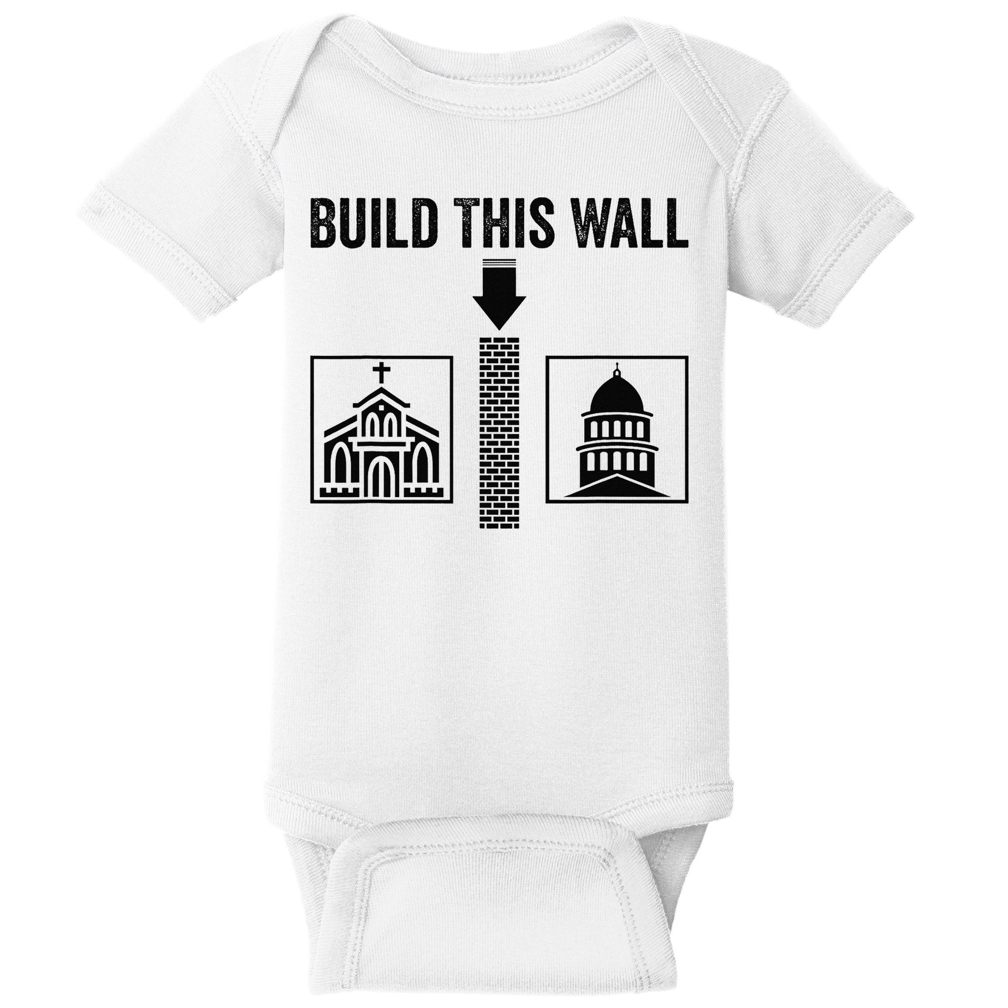 Build This Wall Separation of Church And State USA Baby Bodysuit