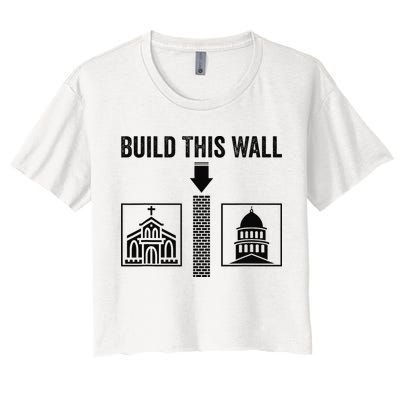 Build This Wall Separation of Church And State USA Crop Top