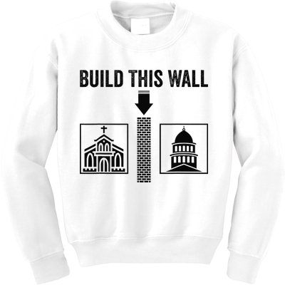 Build This Wall Separation of Church And State USA Kids Sweatshirt