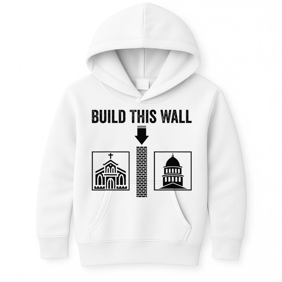 Build This Wall Separation of Church And State USA Kids Hoodie