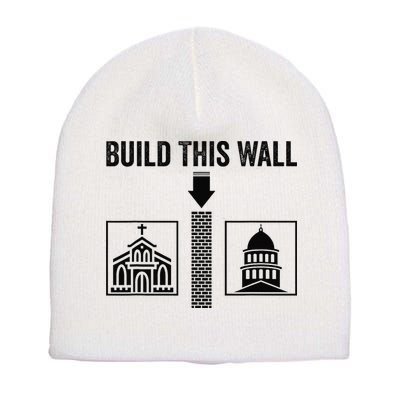 Build This Wall Separation of Church And State USA Short Acrylic Beanie