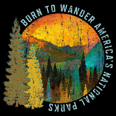 Born To Wander Americas National Parks Vintage T-Shirt