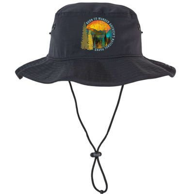Born To Wander Americas National Parks Vintage Bucket Hat