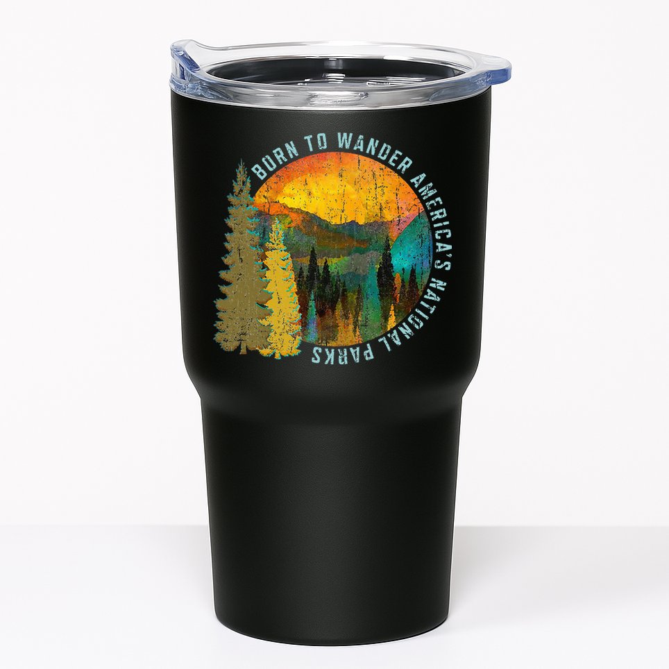 Born To Wander Americas National Parks Vintage Tumbler