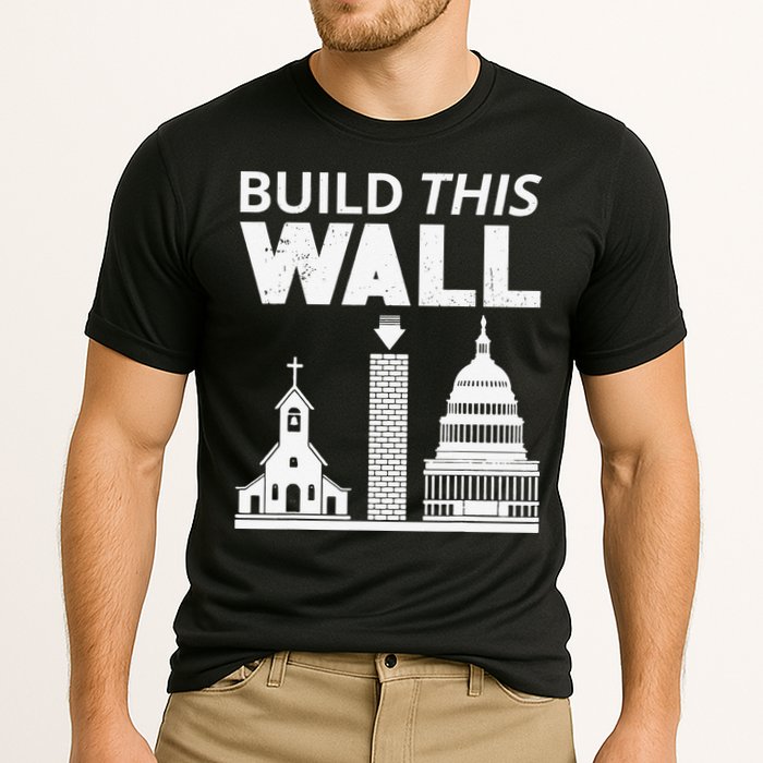 Build This Wall Separation of Church And State USA Cooling Performance Crew T-Shirt