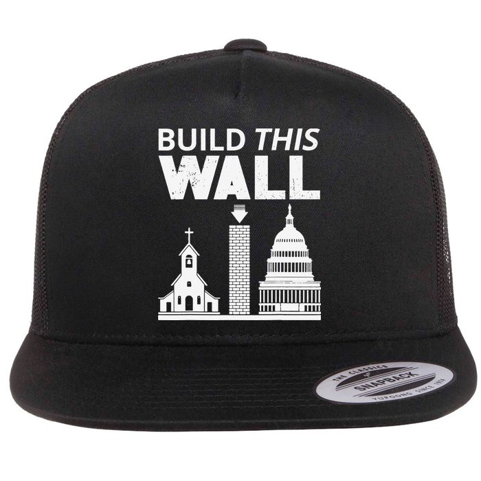 Build This Wall Separation of Church And State USA Flat Bill Trucker Hat