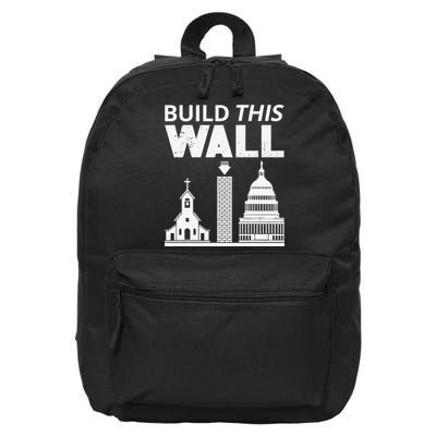 Build This Wall Separation of Church And State USA 16 in Basic Backpack