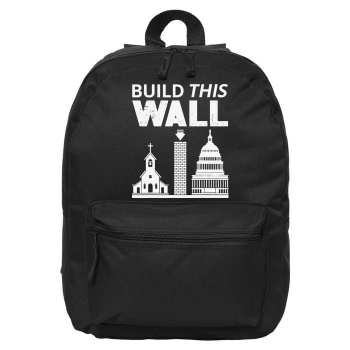 Build This Wall Separation of Church And State USA 16 in Basic Backpack