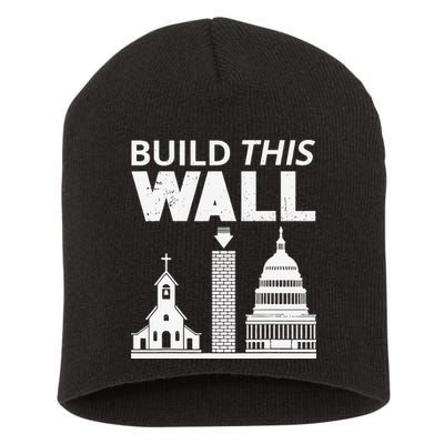 Build This Wall Separation of Church And State USA Short Acrylic Beanie
