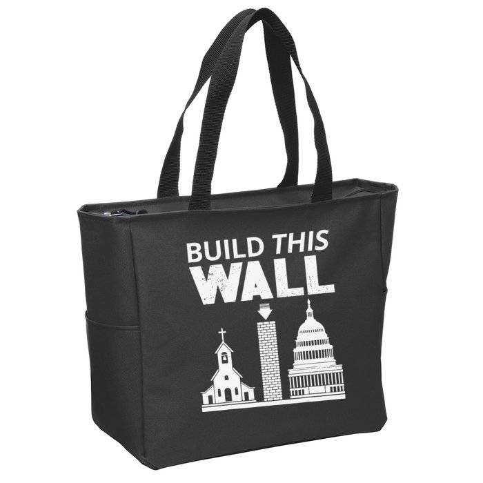 Build This Wall Separation of Church And State USA Zip Tote Bag