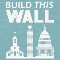 Build This Wall Separation of Church And State USA Sueded Cloud Jersey T-Shirt