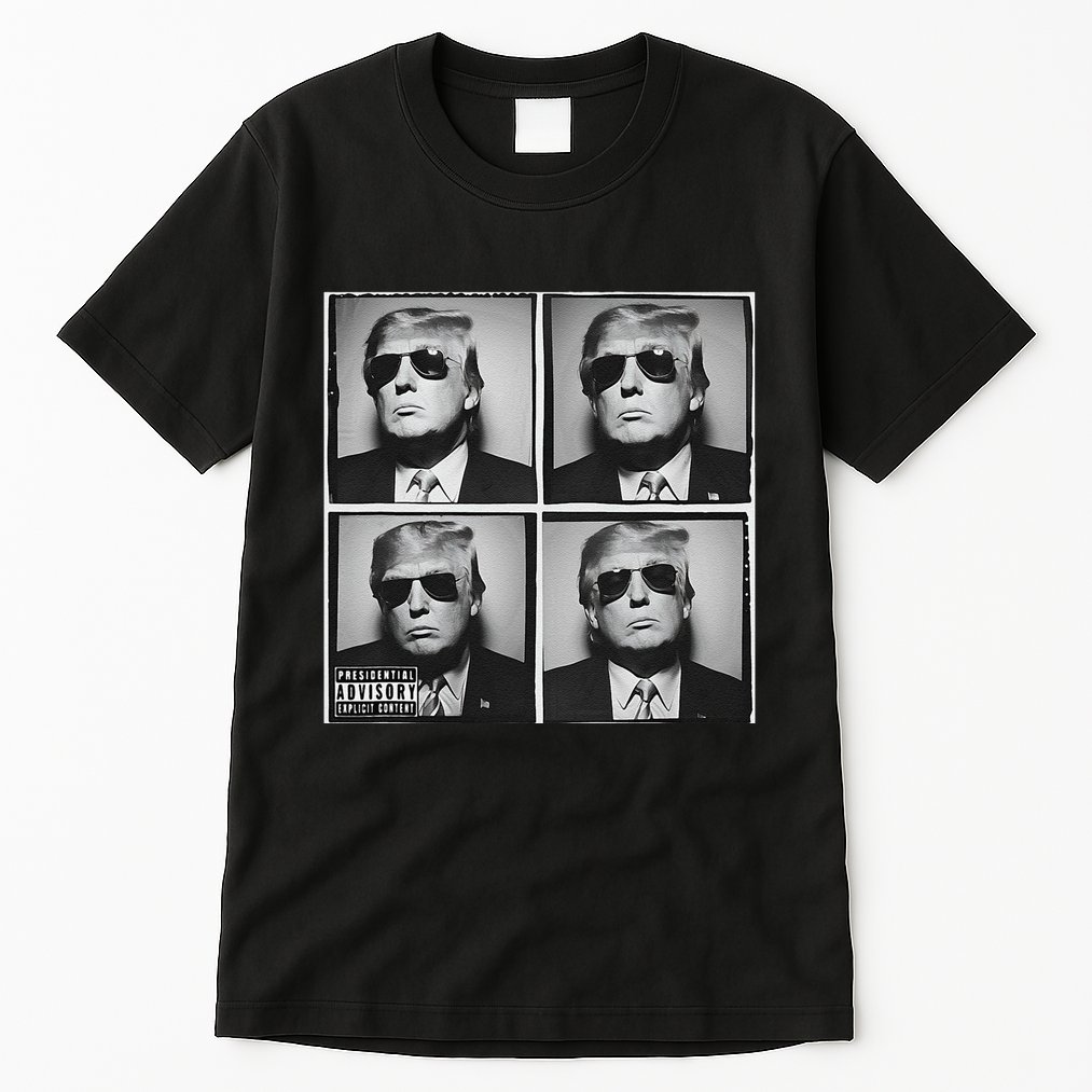 Badass Trump Wearing Sunglasses Donald Trump Album Cover Tall T-Shirt
