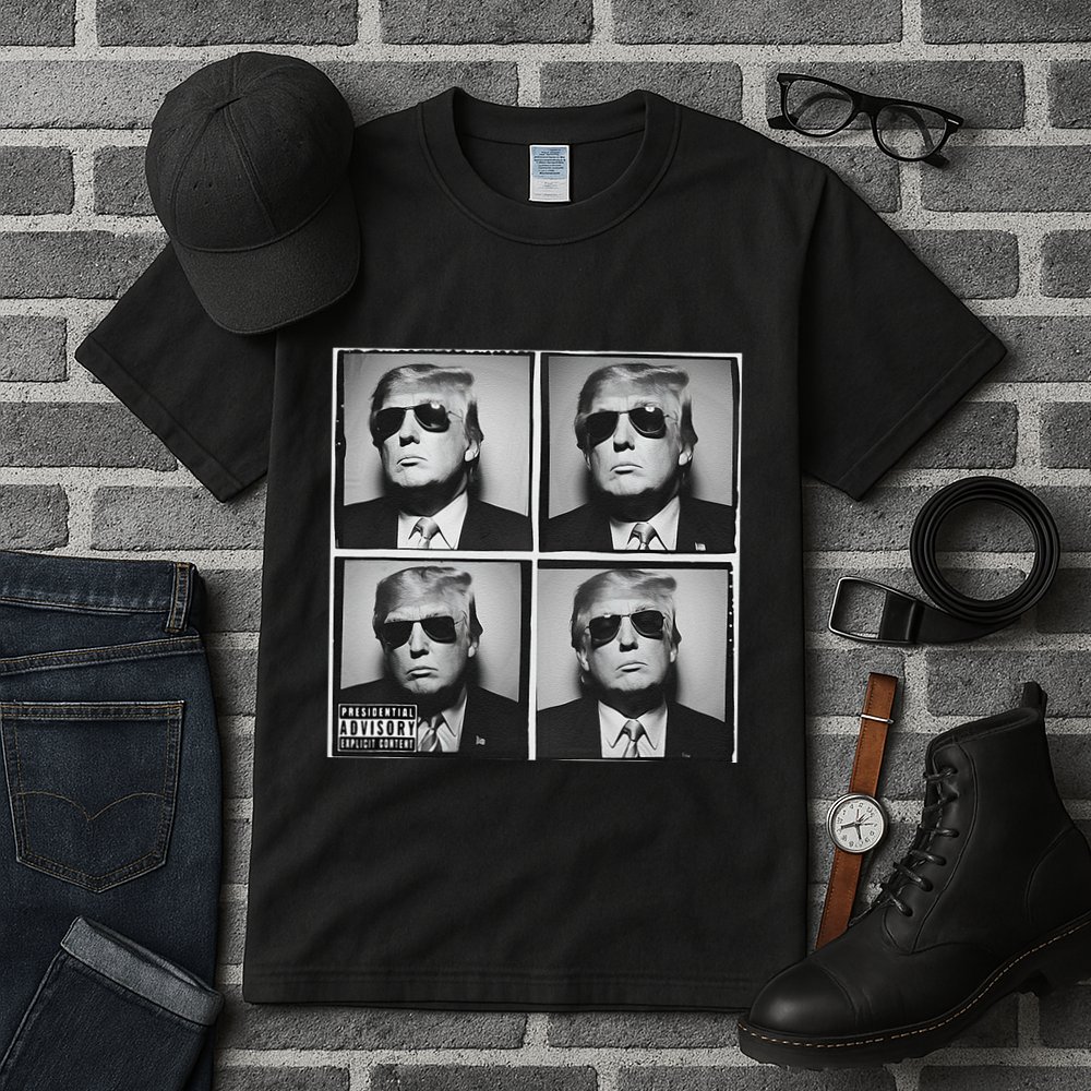 Badass Trump Wearing Sunglasses Donald Trump Album Cover Tall T-Shirt
