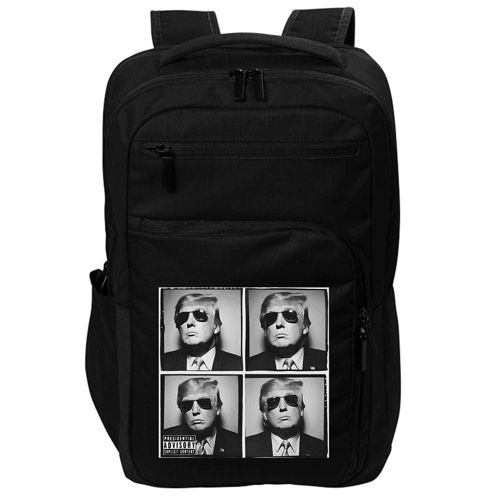 Badass Trump Wearing Sunglasses Donald Trump Album Cover Impact Tech Backpack