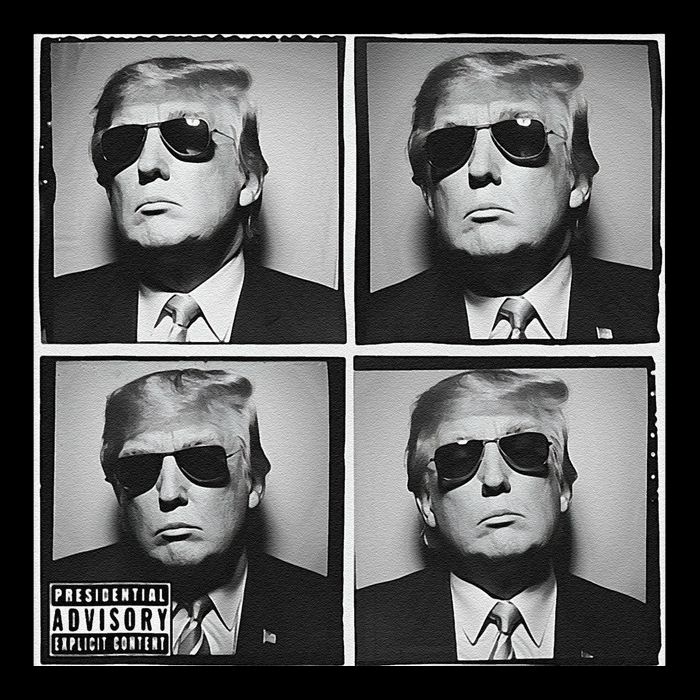 Badass Trump Wearing Sunglasses Donald Trump Album Cover Bag