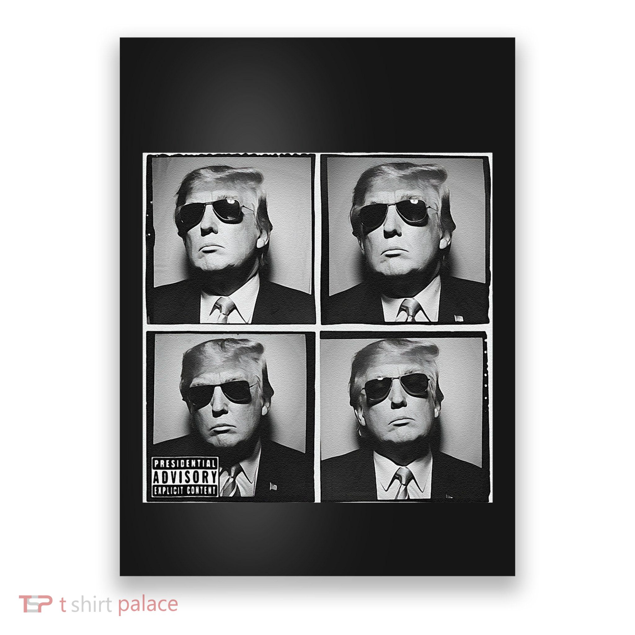 Badass Trump Wearing Sunglasses Donald Trump Album Cover Poster
