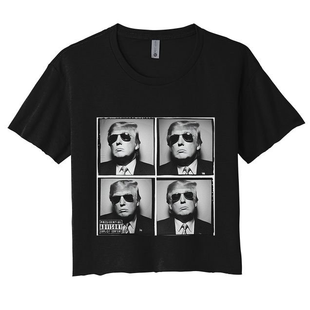 Badass Trump Wearing Sunglasses Donald Trump Album Cover Crop Top