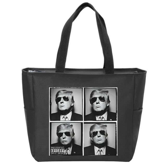 Badass Trump Wearing Sunglasses Donald Trump Album Cover Zip Tote Bag