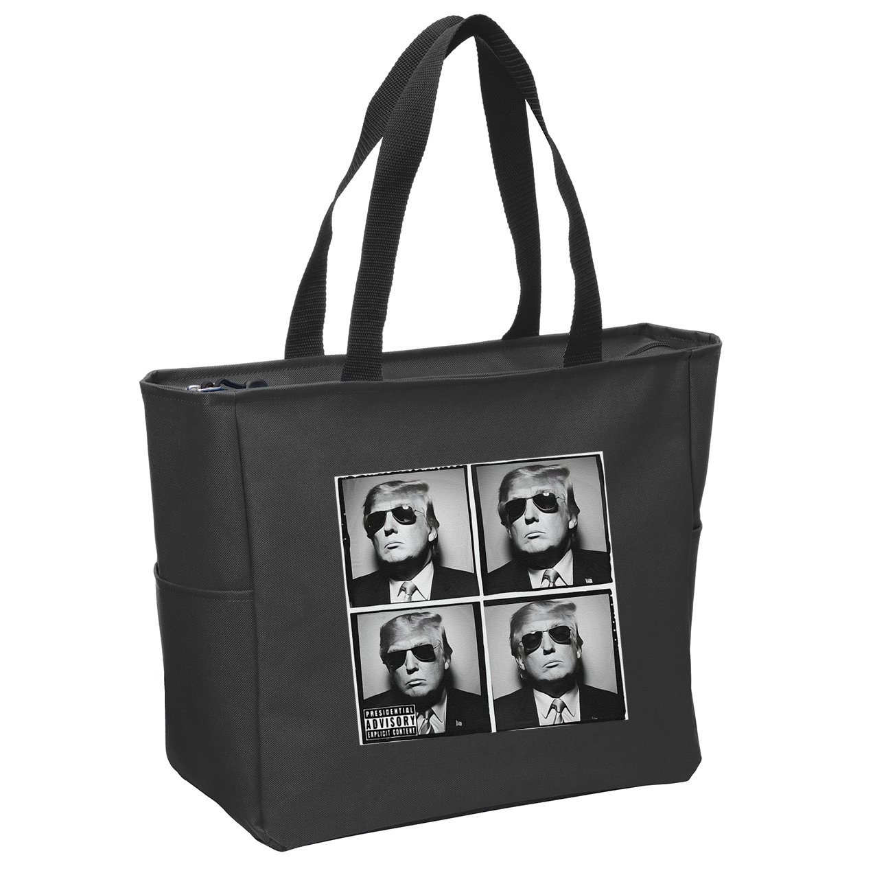 Badass Trump Wearing Sunglasses Donald Trump Album Cover Zip Tote Bag