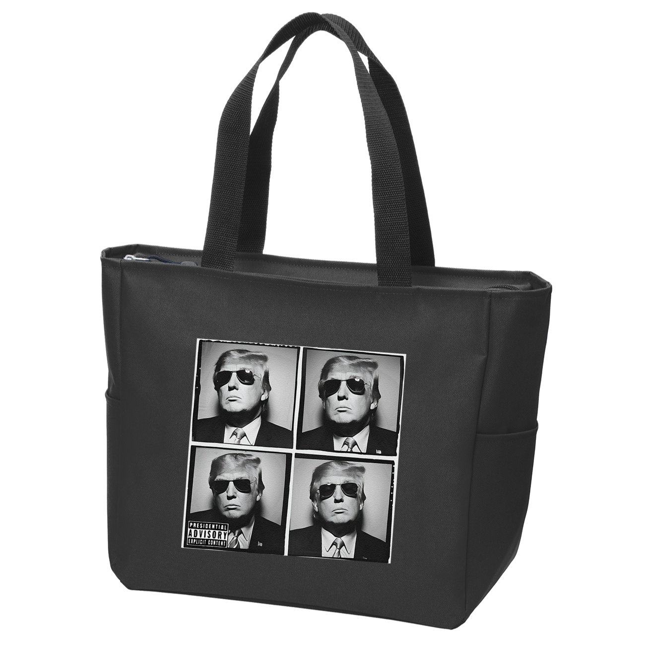 Badass Trump Wearing Sunglasses Donald Trump Album Cover Zip Tote Bag