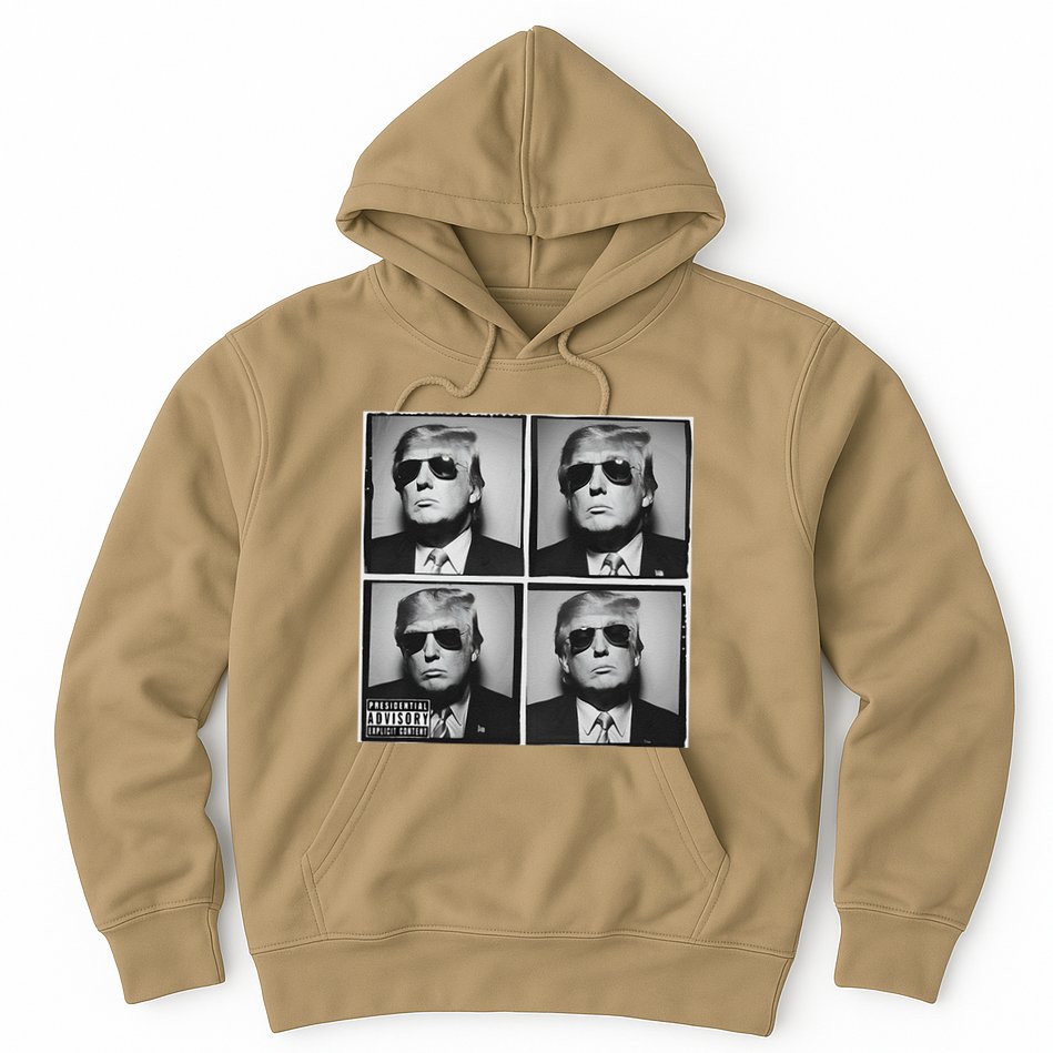 Badass Trump Wearing Sunglasses Donald Trump Album Cover Hoodie