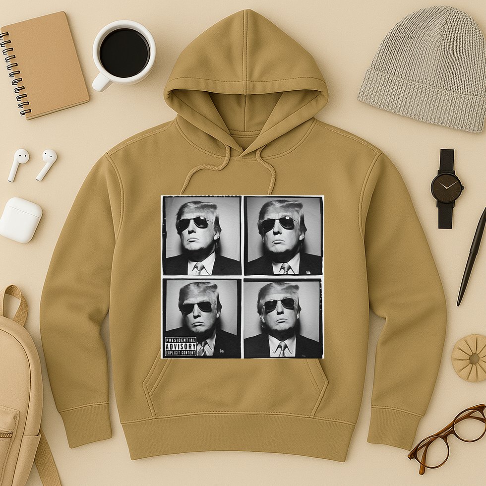 Badass Trump Wearing Sunglasses Donald Trump Album Cover Hoodie