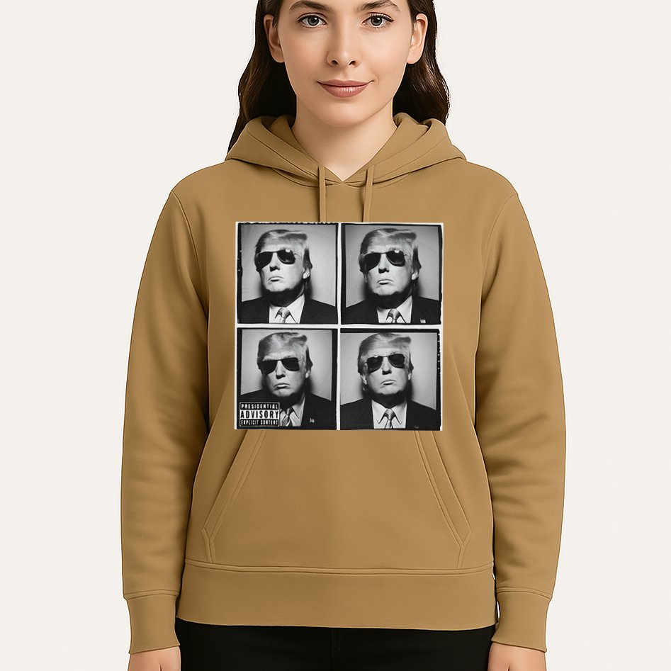 Badass Trump Wearing Sunglasses Donald Trump Album Cover Hoodie