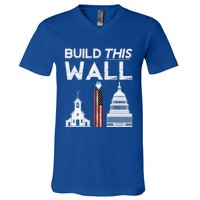 Build This Wall Separation Of Church And State Usa Gift V-Neck T-Shirt