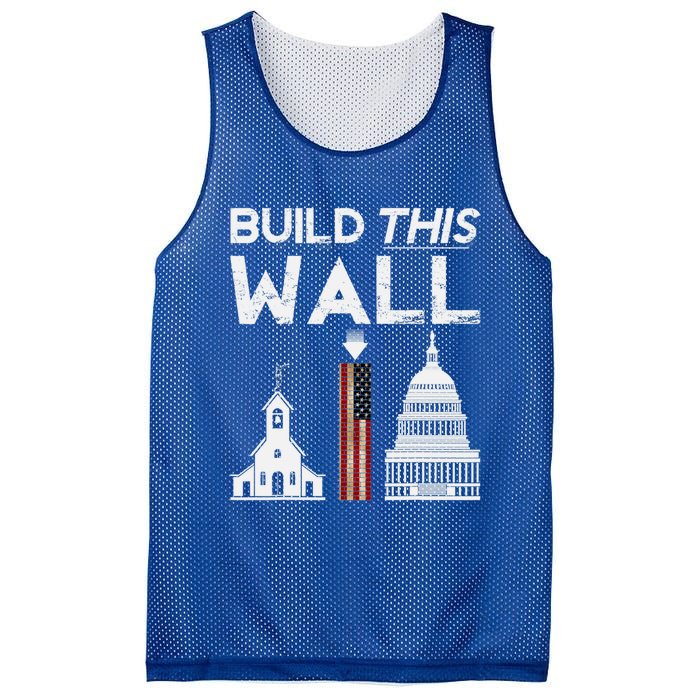 Build This Wall Separation Of Church And State Usa Gift Mesh Reversible Basketball Jersey Tank