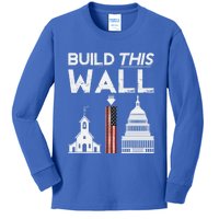 Build This Wall Separation Of Church And State Usa Gift Kids Long Sleeve Shirt