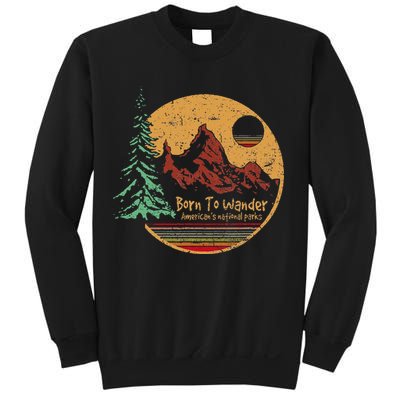 Born To Wander Americas National Parks Vintage Sweatshirt