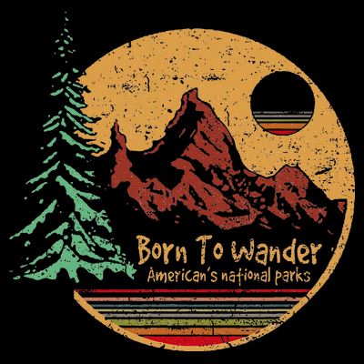 Born To Wander Americas National Parks Vintage T-Shirt