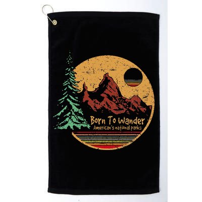 Born To Wander Americas National Parks Vintage Golf Towel