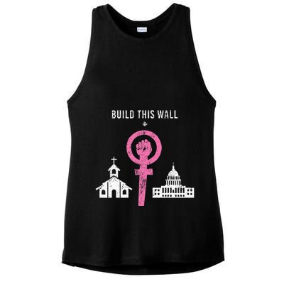 Build This Wall Separate Church And State Ladies PosiCharge Tri-Blend Wicking Tank